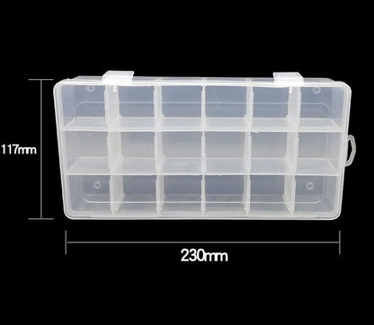 Kamay's Adjustable XL18 Compartment Slot Plastic Craft Storage Box Thick Hard Plastic Hobby Craft Storage Box Case With Snap Lock Ideal For Small Items - style: XL18 Compartment Slot