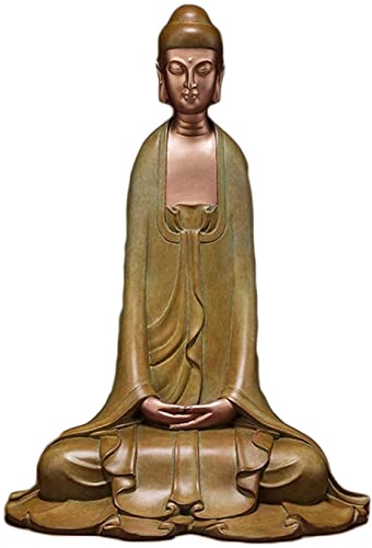 Buddha Meditation Statues Copper Zen Sculpture Figurine Desk Decor Ornaments Crafts Home Living Room Decoration 27.5X20x16cm