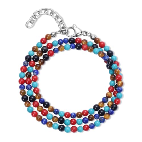 GAVU Beaded Bracelet for Men, Gemstone Necklace for Men Quality Bead Jewelry - style: S