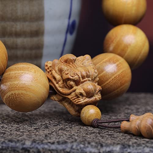 Zen Dear Natural Golden Sandalwood Mexican Bocote Mala Prayer Bead Bracelet Link Wrist Necklace Mala Beads - style: 20mm 12 beads Long's Head