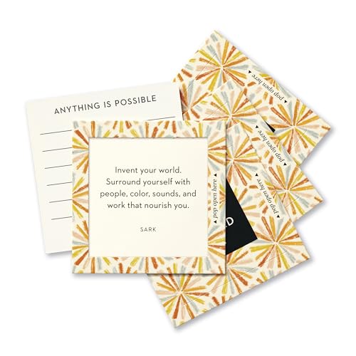 Compendium ThoughtFulls Pop-Open Cards – Live Inspired – 30 Pop-Open Cards, Each with a Different Inspiring Message Inside, 2.25” x 2.25”