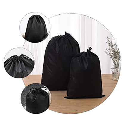 POPETPOP Set of 15 Non-woven Fabric Storage Bags Double Drawstrings Vacuum Storage Pouches Dustproof for Home Outdoor Use