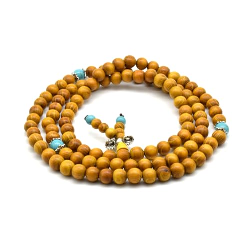 Zen Dear Natural Golden Sandalwood Mexican Bocote Mala Prayer Bead Bracelet Link Wrist Necklace Mala Beads - style: 8mm 108 beads special