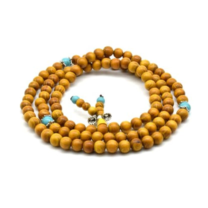 Zen Dear Natural Golden Sandalwood Mexican Bocote Mala Prayer Bead Bracelet Link Wrist Necklace Mala Beads - style: 8mm 108 beads special