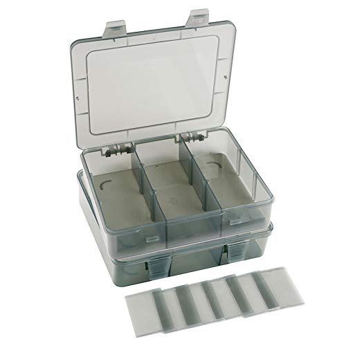2 Pack Plastic Storage Organizer Box, Storage Container, Jewelry Organizer, Parts Storage Box with Dividers for Crafts, Beads, Buttons, Ornaments, Metal Parts(9 Grids 2 Pack) - size: 9 Grids 2 Pack