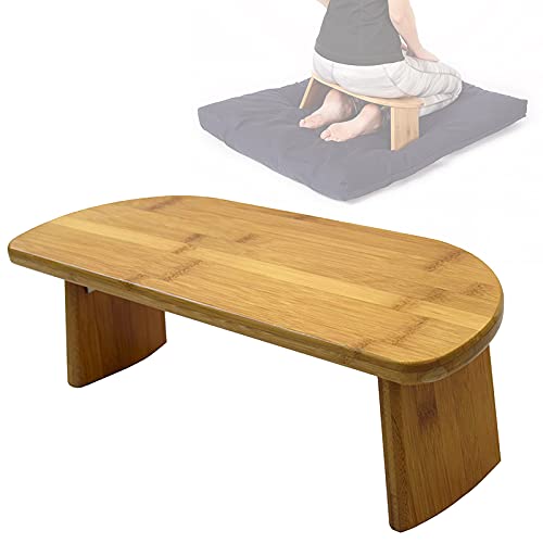 Kneeling Meditation Bench, Folding Ergonomic Yoga Sitting Stool, Bench in Solid Bamboo Wood - 50 * 19 * 18Cm
