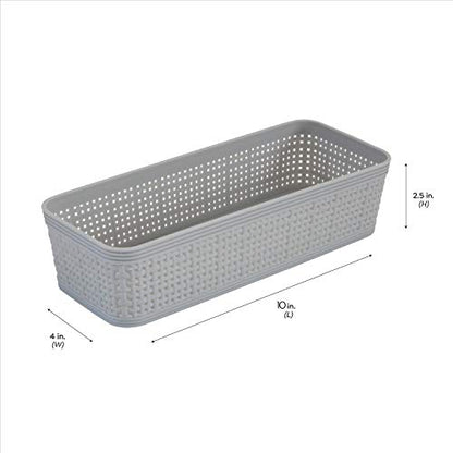 Simplify 10 Piece Organizing Set | Multiple Size Bins | Multipurpose | Office | Desk | Dorm | Bathroom | Storage Basket | Small Items | Accessories | Grey