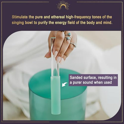 4 Pcs Singing Bowl Mallet Set Includes Solid and Hollow Acrylic Silicone Rubber Striker Mallet for Playing Quartz Crystal Singing Bowls with Bundle Pocket(WhitePurple) - color: WhitePurple