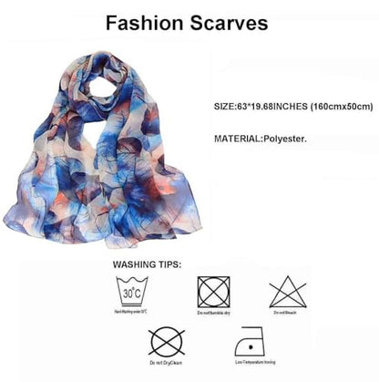 Pokeedioty Scarfs for Women Lightweight Scarves Elegant Floral Pattern Sheer Scarfs Shawls Wraps