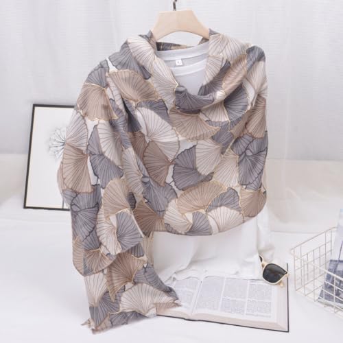 Soft Silky Pashmina Shawl Wrap for Women,Lightweight Spring, Elegant Wrap for Spring Wedding & Travel - color: Golden Ginkgo