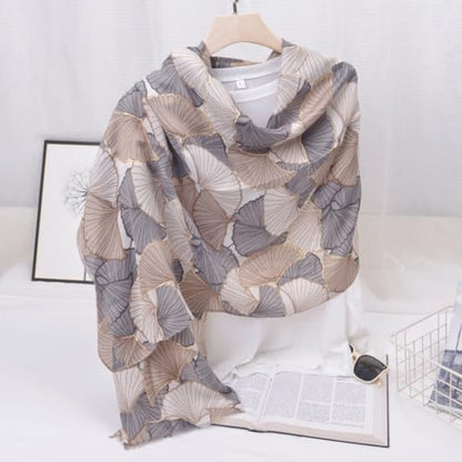 Soft Silky Pashmina Shawl Wrap for Women,Lightweight Spring, Elegant Wrap for Spring Wedding & Travel - color: Golden Ginkgo
