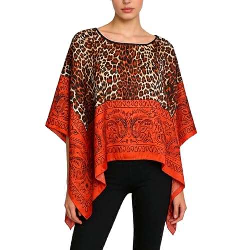 Women's Satin Cover Up Short Poncho Tops Sheer Chiffon Boho Pashmina Shawl Beach Soft Shawl - color: Style21