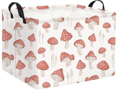Rectangular Kids Basket Baby Girl Basket Fabric Storage Bin Organizer Box Room Decor(Mushroom) - color: Mushroom