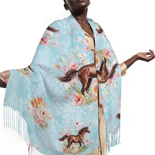Autumn Winter Pashmina Shawls Wraps Scarf for Woman Girl - color: Picture (606)
