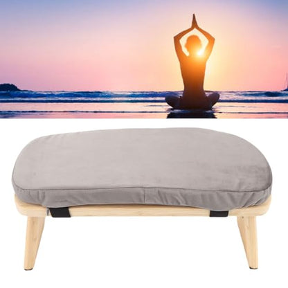 Wooden Meditation Bench Ergonomic Detachable Soft Cushion for Yoga Meditation Stool for Home Yoga Practice and (Grey) - color: Grey