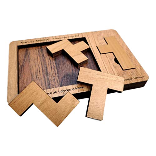 Creative Crafthouse Stewart Coffin's Martin's Menace 4 Piece Wooden Puzzle - Brain Teaser for Adults, Laser Cut Maple Wood, Impossible Puzzles Series, Handmade Gift, Made in USA - style: Martin’s Menace - S