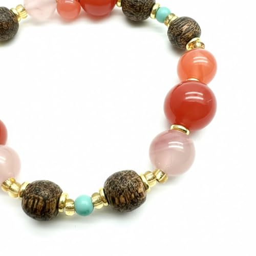 Natural Gemstone Bead Bracelet Round Stone Stretch Bracelet Crystal Beaded Bracelet for Women and Men