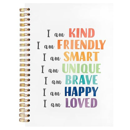 BearCake Positive Affirmation Gifts, I am Kind Smart Brave Affirmations Notebook, Inspirational Notebooks, Affirmation Journal, Encouragement Gifts, Hardcover Spiral Notebook 5.5x8.3 - color: white-physiotherapy-cheer for yourself-one
