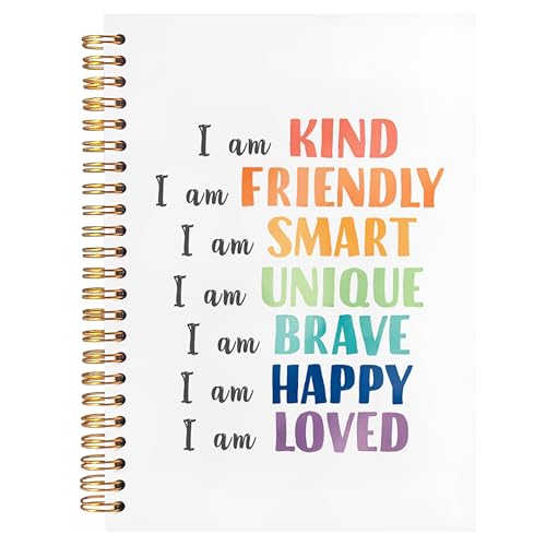 BearCake Positive Affirmation Gifts, I am Kind Smart Brave Affirmations Notebook, Inspirational Notebooks, Affirmation Journal, Encouragement Gifts, Hardcover Spiral Notebook 5.5x8.3 - color: white-physiotherapy-cheer for yourself-one