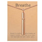 Anxiety Breathe Easy Necklace Mindfulness Breathing Necklace Breathlace Stainless Steel Pendant for Natural Calm & Stress Relief - color: Rose Gold T