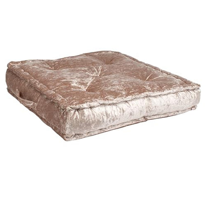 SAFAVIEH Home Collection Belia Champagne 18-inch Square Tufted Floor Pillow with Insert - color: Champagne, size: 18 x 18-Inch