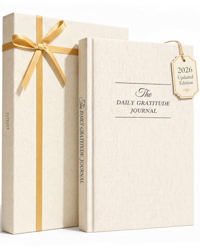 Gratitude Journal 2026, Undated Daily Gratitude Journal with Gift Box, 2 Fresh Prompts Every Day, 5-Minute Reflection & Mindfulness Journals for Women and Men