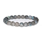 Justinstones Gem Semi Precious Gemstone 8mm Round Beads Stretch Bracelet 7 Inch Unisex - color: A Grade Labradorite