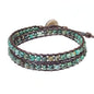Genuine Stone Wrap Bracelets for Women Natural Crystal Beaded Wrap Bracelet 2/3/5 Adjustable Bohemian Bracelets Jewelry Gifts for Women Mom - color: africa turquoise(2 wraps)