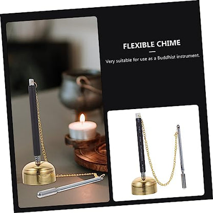 1pc Meditation Sound Chime Handbell for Temple Use Buddhist Instrument Wooden Material for Praying and Small for Easy Handling