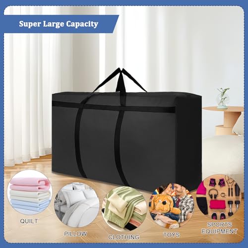 2 Pack 180L Large Storage Bag, Garden Furniture Cushion Storge With Zip Waterproof Sturdy Oxford Moving Clothes Storage Bags Organizer Bags for Bedding Duvets Pillows Clothes