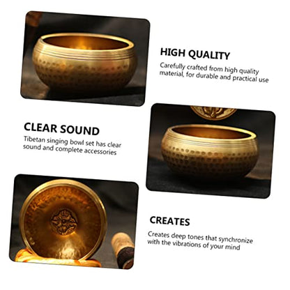 SUPVOX 1 Set Handmade Meditation Sound Bowl Set with Silk Box for Yoga and Home Use Complete Accessories for Healing and Mindfulness Practices Portable Bowl Kit