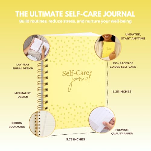 Self-Care Journal for Women with Prompts | Guided 90-Day Daily & Weekly Undated Reflection Planner for Mindfulness,Productivity & Personal Development, 8.25 x 5.75 Inches - Yellow - color: Yellow