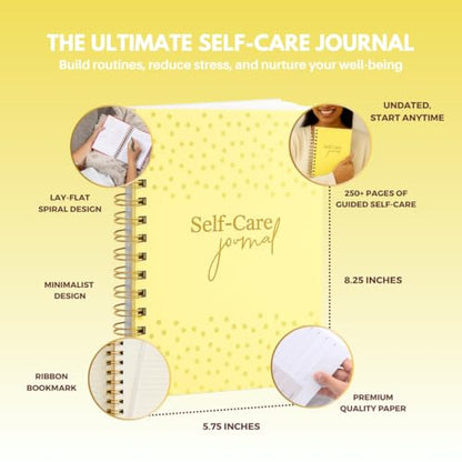Self-Care Journal for Women with Prompts | Guided 90-Day Daily & Weekly Undated Reflection Planner for Mindfulness,Productivity & Personal Development, 8.25 x 5.75 Inches - Yellow - color: Yellow