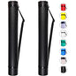 CALPALMY 2-Pack Extendable Poster Tubes Expand from 24.5” to 40” with Shoulder Strap | Carry Documents, Blueprints, Drawings and Art | Black Portable Durable Round Storage Cases with Lids and Labels