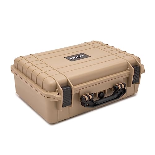 Weatherproof Hard Case with Customizable Foam (18 x 14 x 7 Inch) - Tan