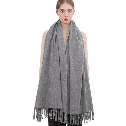 RIIQIICHY Winter Scarfs for Women Pashmina Shawls Wraps for Evening Dresses Large Warm Soft Scarves - color: Grey