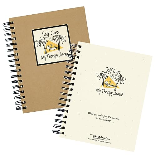 Write it Down series by Journals Unlimited, Guided Journal, Self Care, My Therapy Journal, Full-size 7.5"x9", Kraft Hard Cover, Made in USA