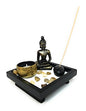 Royal Brands Zen Garden with Buddha, Tea Light Candle and Incense Holder – Perfect for Meditation (5"x5"x7")