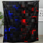 Lightweight Fleece Blanket,Super Soft Cozy Fluffy Plush Red Blue Geometry Abstract Ombre Print Throw Blanket for Couch, Sofa, Bed 47"x59" - color: Red Blue Geometry