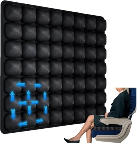 18" x 17" Sondur Travel Cushion Airplane Seat, Adjustable Portable Inflatable Seat Cushion for Air Travel, High Profile Travel Seat Cushions for Airplanes