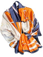 Large Shawl Scarf For Women Lightweight Wraps Silky Headscarf Long Sunscreen Scarfs - color: T27 Orange Chain / 70"x 35"