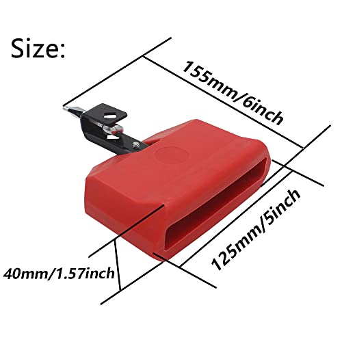 5“ Jam Block Musical Percussion Instrument Plastic Latin Drum Instrument (Red)