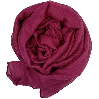 Women's Cotton Scarves Lady Light Soft Fashion Solid Scarf Wrap Shawl - color: Purple