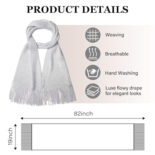 Sumolux Shawls Wraps for Evening Dresses Metallic Glitter Shawls Scarf for Women Sparkling Wedding with Free Buckle - color: Silvery