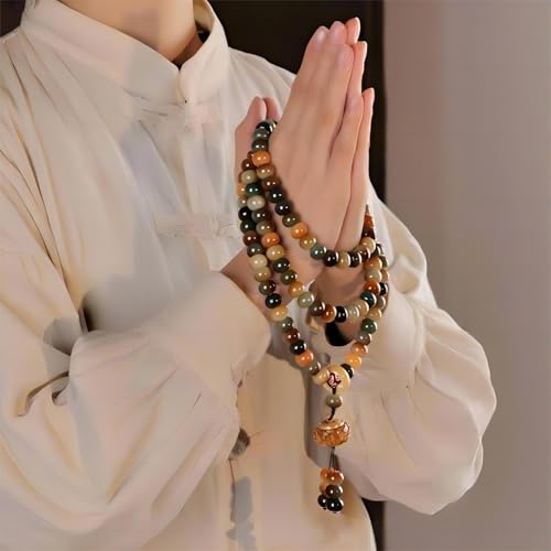 Mala Bead Strand Bracelet, 108 Buddhist Prayer Beads Yoga Meditation Green Malachite Beads Necklace Women man - style: 10mm Candy-Tone Bodhi