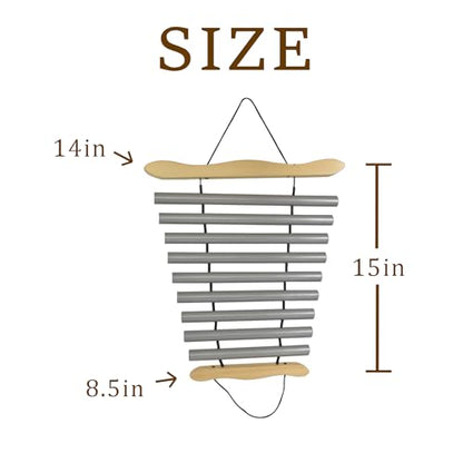 TNZMART Hanging 9 Note Sound Healing Chimes, Sound Bath Percussion Instruments for Yoga or Relaxation, Meditation Wind Chime (Silver) - color: Silver