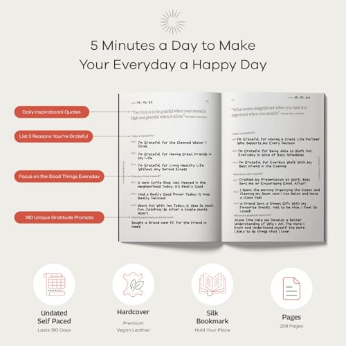 Gratitude Gifted Christian Prayer Journal - Black with 5-Minute Guided Gratitude Journal - Brown for Men & Women