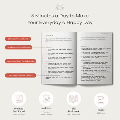 Gratitude Gifted Christian Prayer Journal - Black with 5-Minute Guided Gratitude Journal - Brown for Men & Women