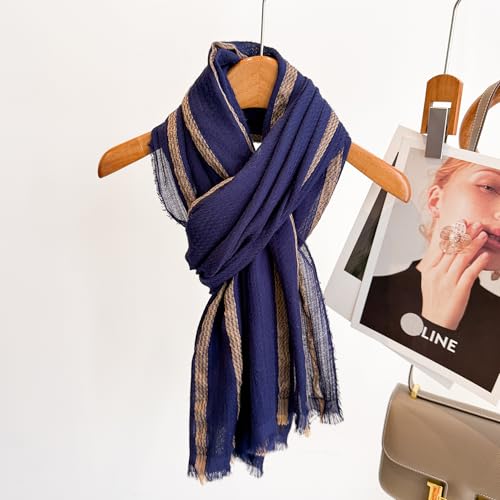 WINCESS.YU Women Gradient Scarf Long Shawls and Wraps Fashion Plain Pashmina Formal Scarf - color: Lx92-blue