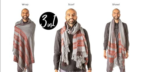 Meditation Shawl – Unisex Prayer Wrap, Large Scarf & Yoga Blanket – Soft, Lightweight & Multipurpose - color: Light Grey